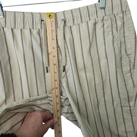 PD&C Stretch Striped Casual Shorts Mens Size M Elastic Waist Drawstring - Picture 8 of 8